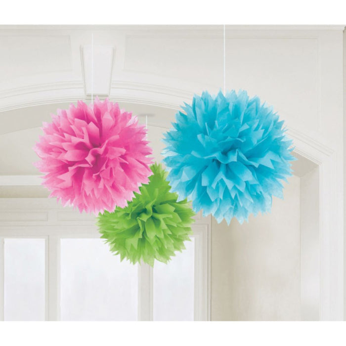 Fluffy Papier Pompons Ø 40 cm - 3 Stück | Multicolor