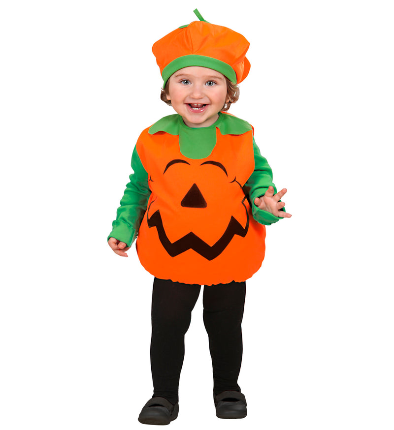 Kürbis Kinderkostüm 2-tlg. | Orange - Gr. 104 - Pumpkin