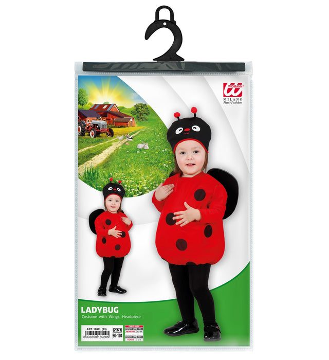 Marienkäfer Kinderkostüm 2-tlg. | Rot Schwarz - Gr. 104 - Tierkostüm Ladybug