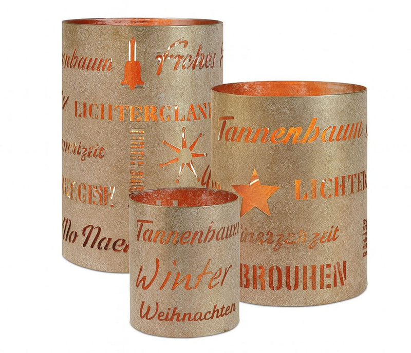 Laternen Set 3-tlg | Bronze Grau | Kerzenhalter bis 20x35 cm | | 19172
