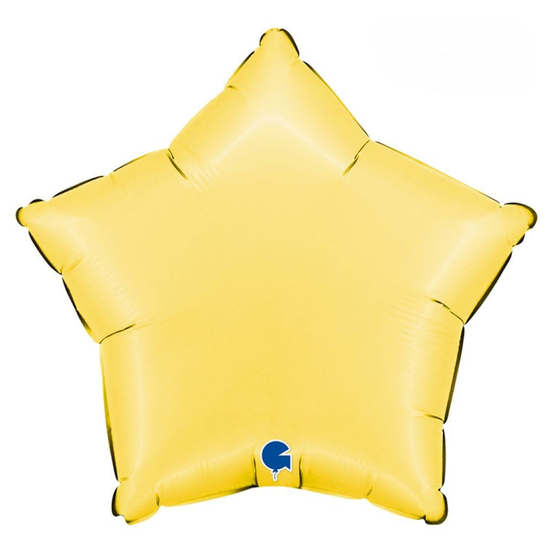 18"/Ø46cm Stern Folienballon Uni | Satin Banana Yellow