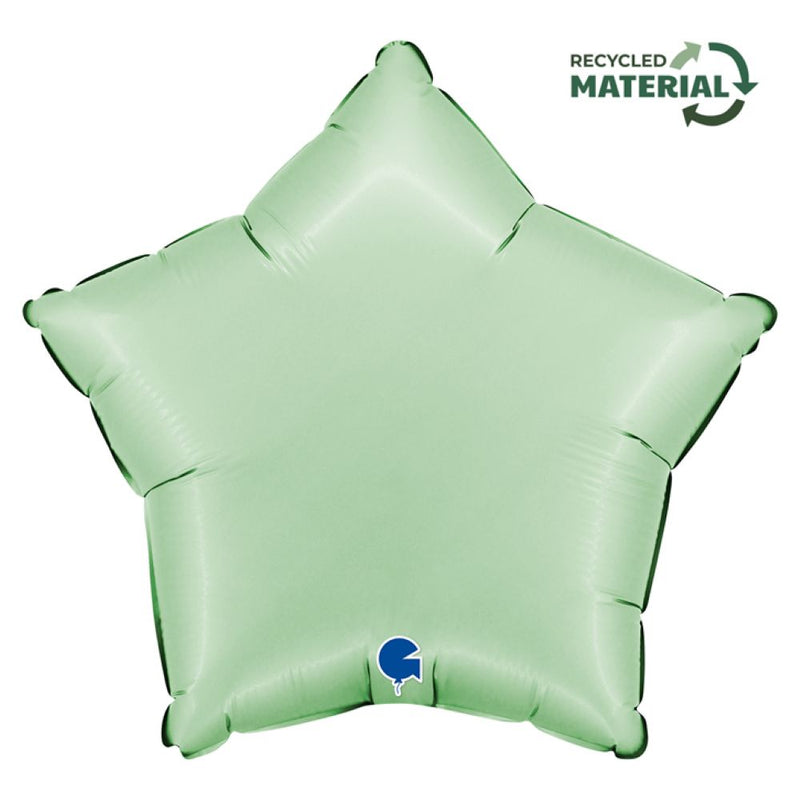 18"/Ø46cm Stern Folienballon Uni | Satin Glazed Mint