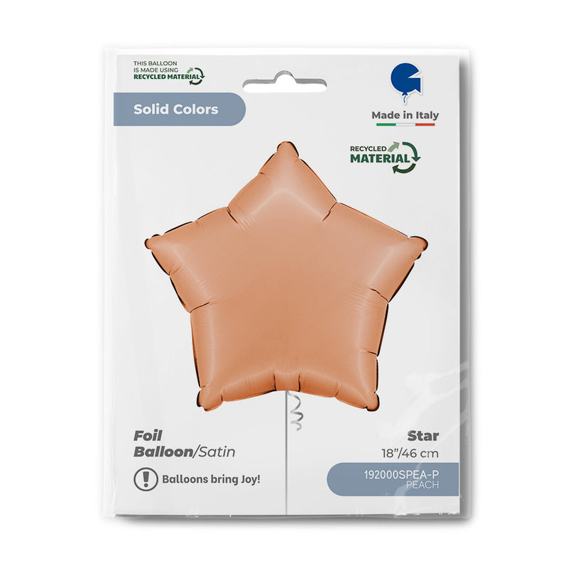 18"/Ø46cm Stern Folienballon Uni | Satin Peach