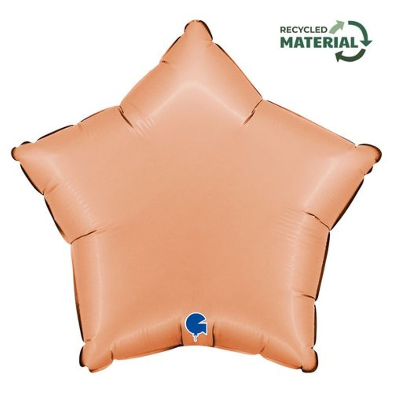 18"/Ø46cm Stern Folienballon Uni | Satin Peach