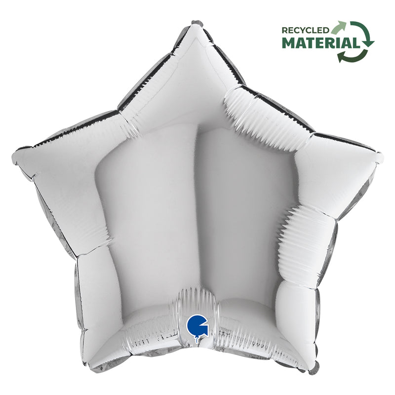 18"/Ø46cm Stern Folienballon Uni | Silber