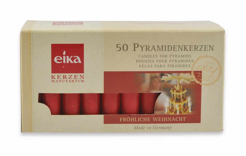 Pyramidenkerzen | 14/75 mm | 50 Stück | Rot | Weihnachtskerzen