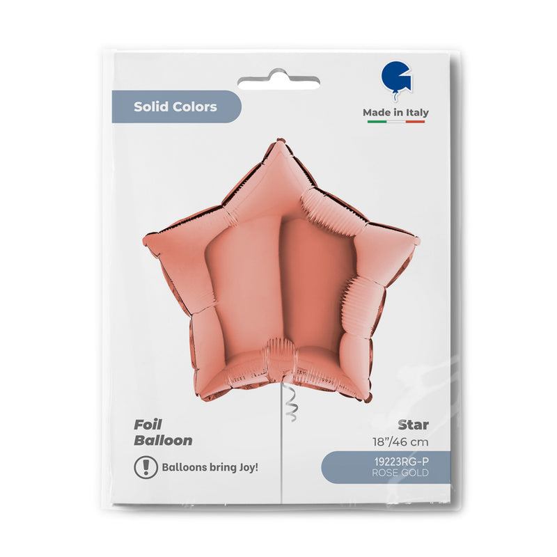 18"/Ø46cm Stern Folienballon Uni | Rosegold