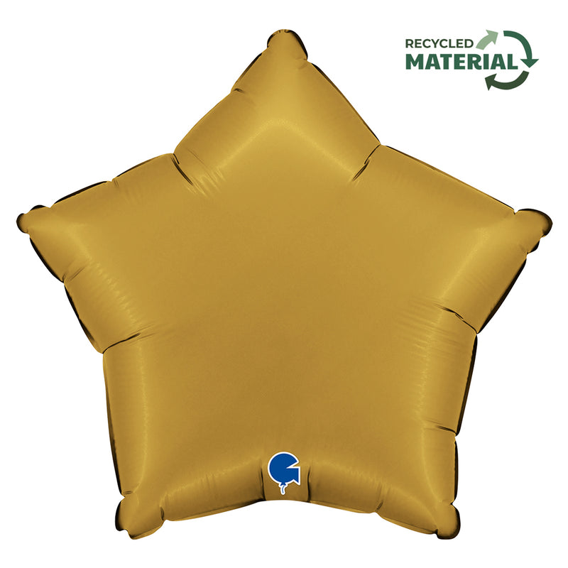 18"/Ø46cm Stern Folienballon Uni | Gold Satin