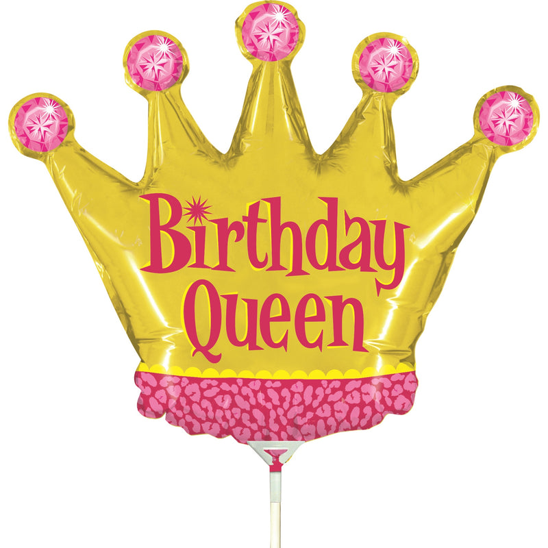 14" Miniloon "Birthday Queen" Krone | Pink (unverpackt)