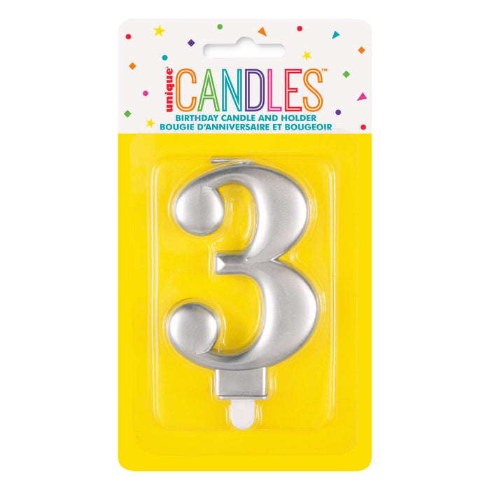 Kerzenzahl Silber #3