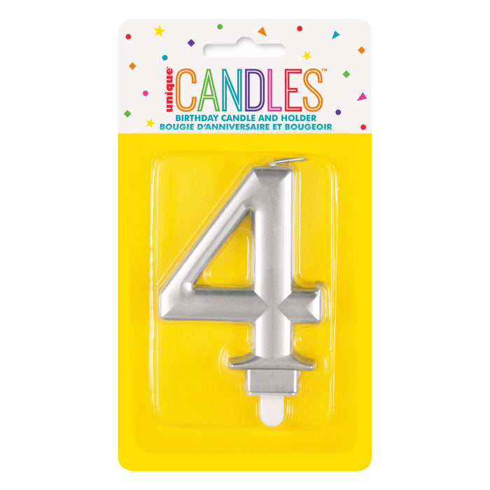 Kerzenzahl Silber #4