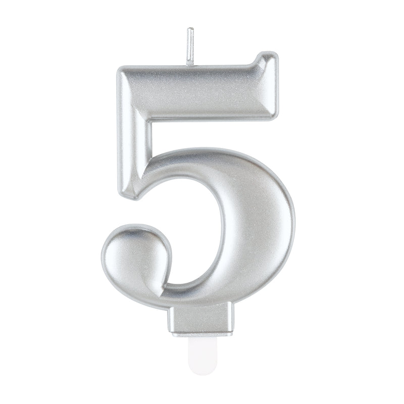 Kerzenzahl Silber #5