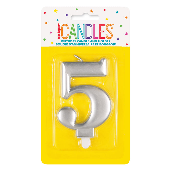 Kerzenzahl Silber #5