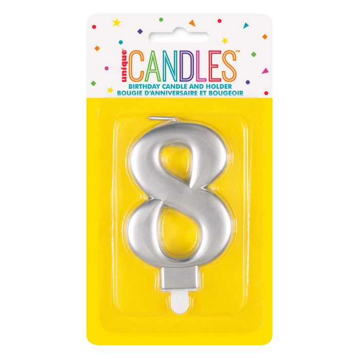 Kerzenzahl Silber #8