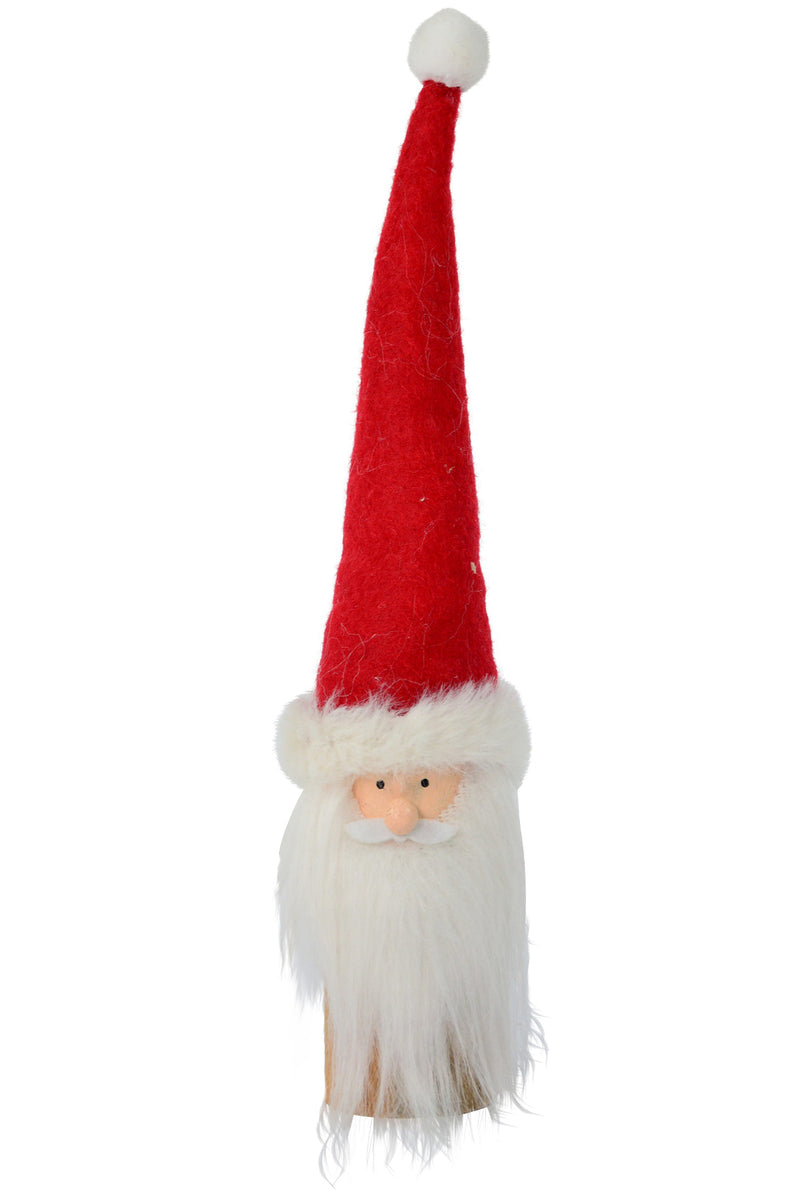 Weihnachtsmann Dekofigur auf Holz | 6×25 cm