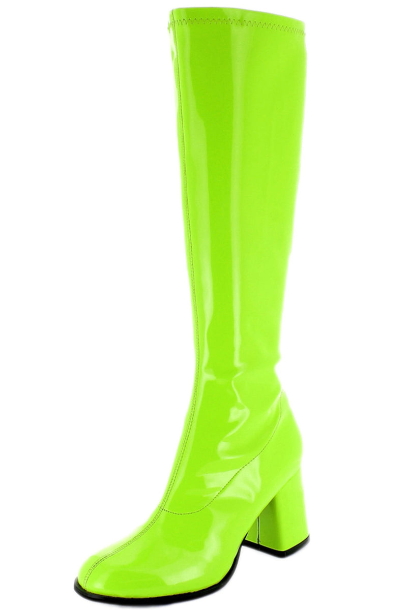 Gogo Damen Lackstiefel normale Schaftweite - Grün