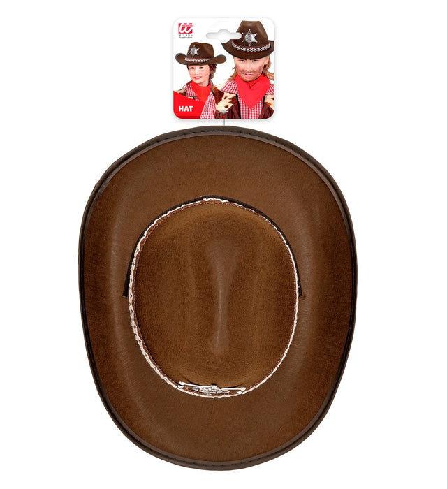 Cowboyhut mit Sheriffstern für Kinder | Braun