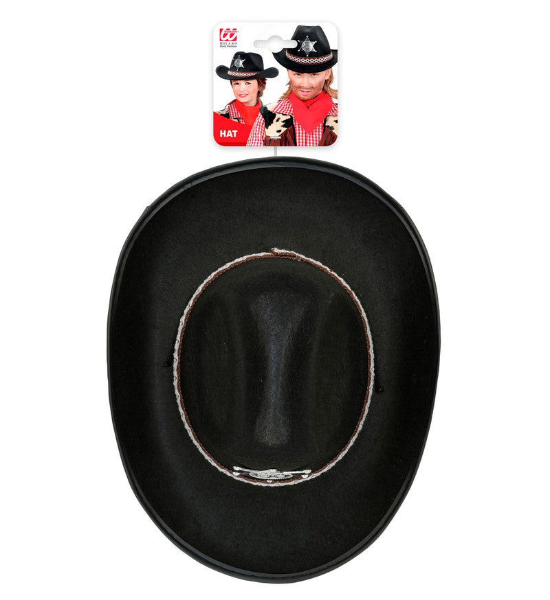 Cowboyhut mit Sheriffstern für Kinder | Schwarz