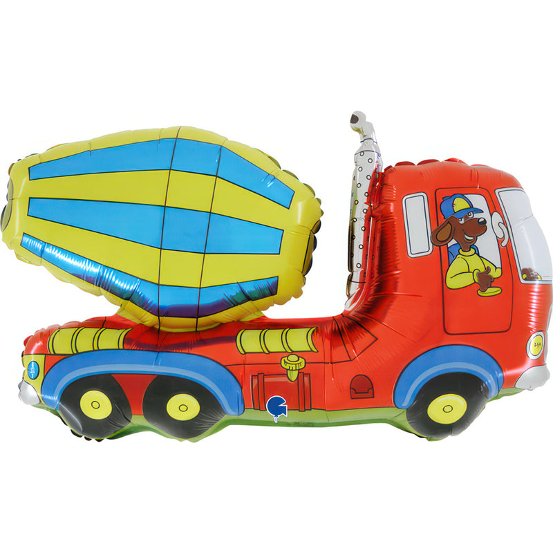 31" Folienballon Lose "Betonmischer Rot" | HFE (Non-Metallic)