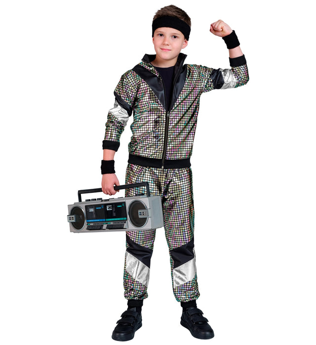 Party Kinder Trainingsanzug "Reflex" | Schwarz Silber