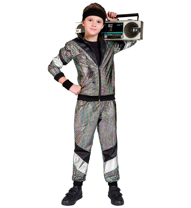 Party Kinder Trainingsanzug "Reflex" | Schwarz Silber