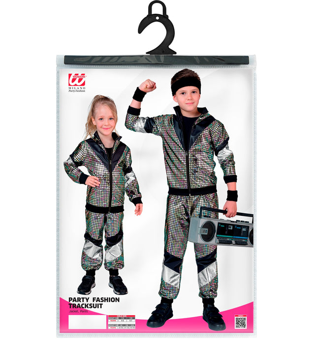 Party Kinder Trainingsanzug "Reflex" | Schwarz Silber