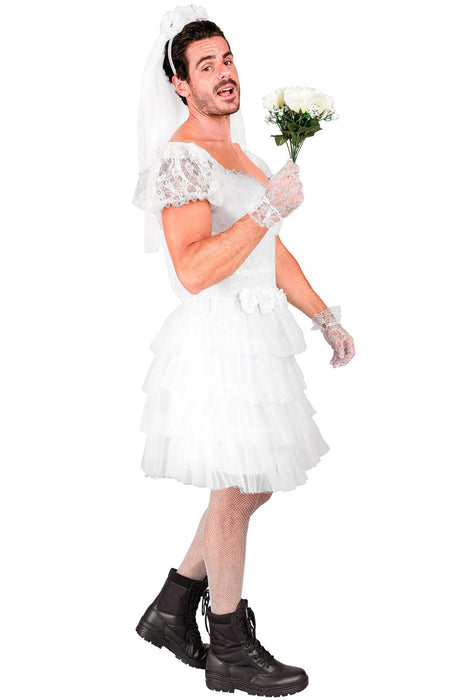 "Braut Kostüm" für Herren | Weiß - Spaßkostüm Männerballett