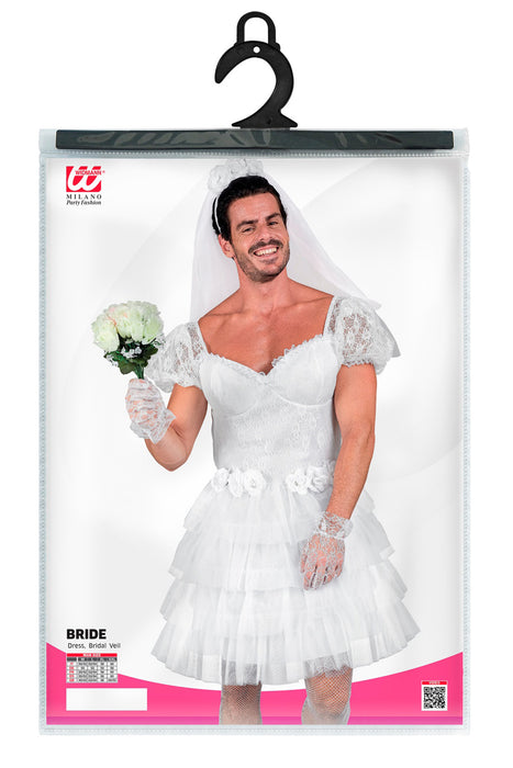 "Braut Kostüm" für Herren | Weiß - Spaßkostüm Männerballett