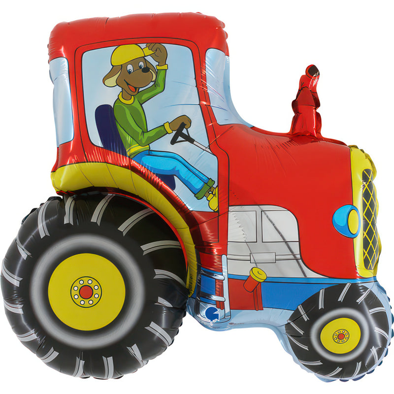 30" Folienballon Lose "Traktor Rot" | HFE (Non-Metallic)