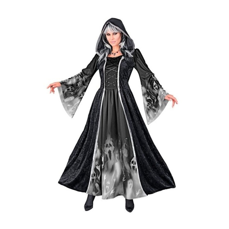 Kostüm "Screaming Souls" für Damen | Kleid mit Kapuze - Schwarz/Grau