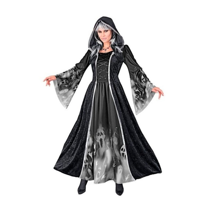 Kostüm "Screaming Souls" für Damen | Kleid mit Kapuze - Schwarz/Grau