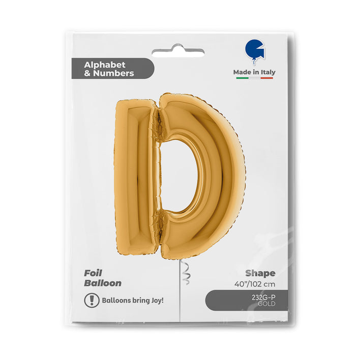 Riesenbuchstabe Folienballon 40"/102cm | Gold #D