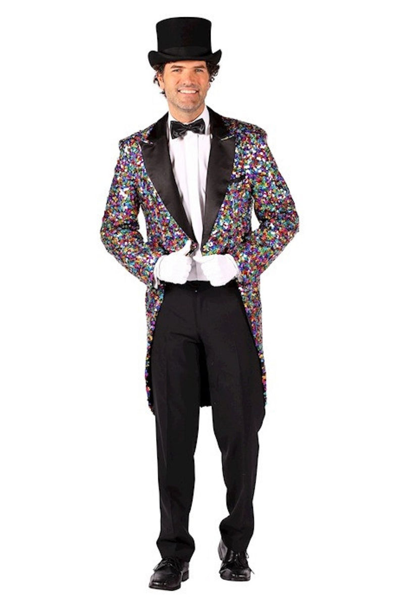 Glitzer Pailletten Frack für Herren | Multicolor