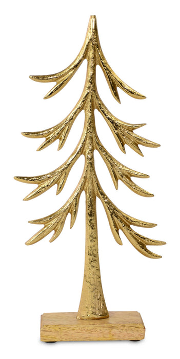 Riffelmacher Baum zum Stellen | Aluminium gold | 33x5 cm | Tannenbaum modern | 24766