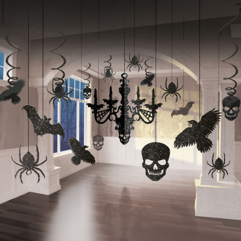 Hängedeko Set Halloween Dark Glitter