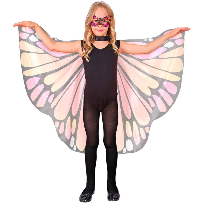 Schmetterlingskostüm Set für Kinder - Flügel und Augenmaske | Pink