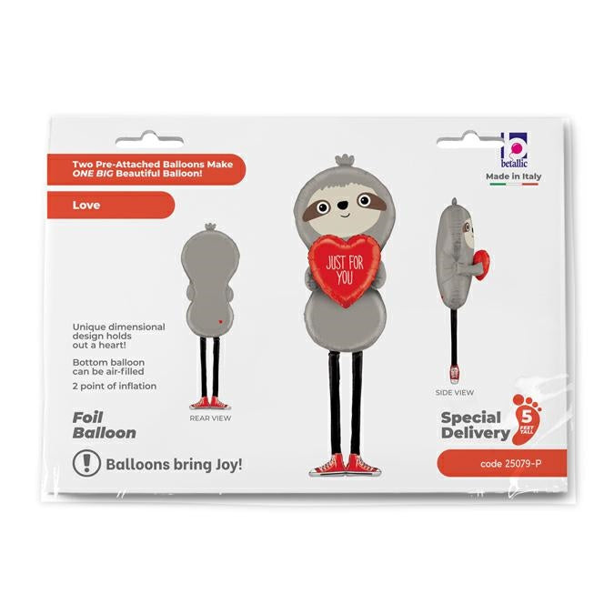 66" Folienballon Airwalker "Faultier JUST FOR YOU" | 172 cm