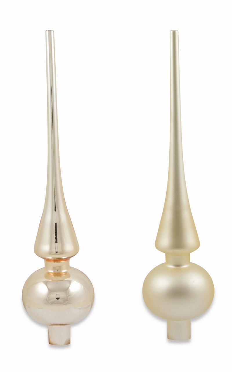 Christbaumspitze Glas Tannenbaum | 26 cm | Gold matt oder glaenzend sortiert | 25089
