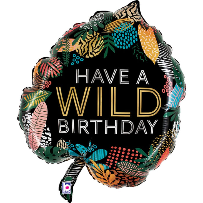 Shape Folienballon "Wild Birthday" Tropical Leaf | 76 cm