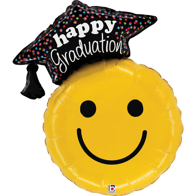26" Folienballon Shape Smiley Happy Graduation | 66 cm