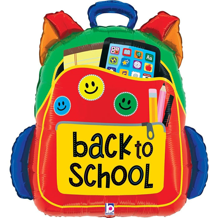 Shape Folienballon "Back to School Rucksack" | 64 cm Ballon zum Schulanfang