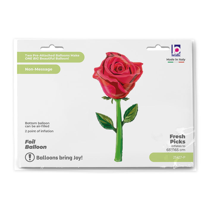 Shape Folienballon "Rose" Rot | 165 cm
