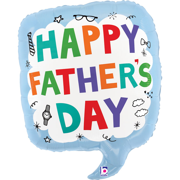 Shape Folienballon "Happy Father's Day" Sprechblase | 58 cm