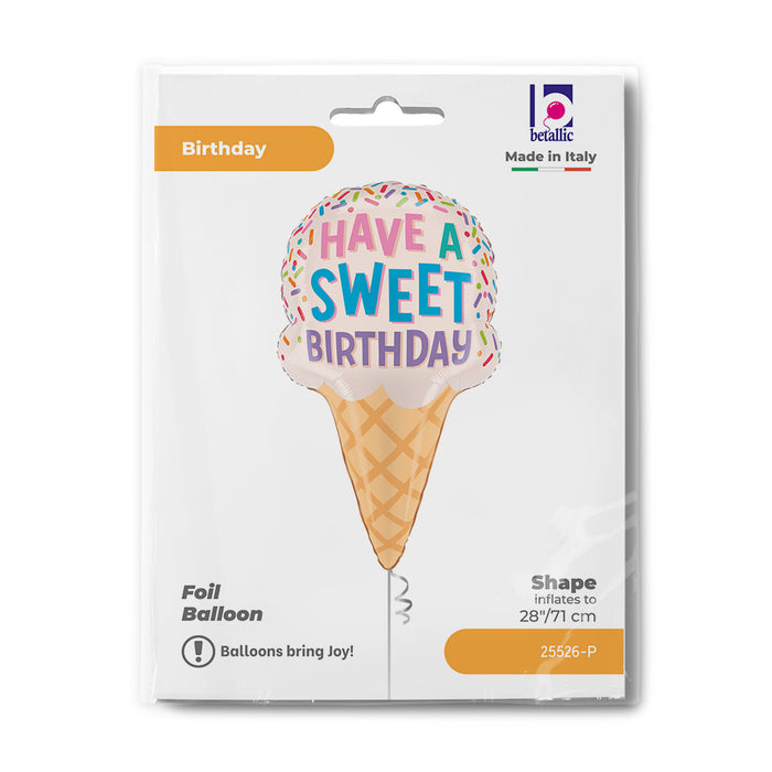 Shape Folienballon "Have a sweet Birthday" Eis | 71 cm