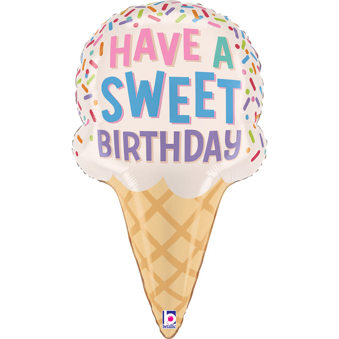 Shape Folienballon "Have a sweet Birthday" Eis | 71 cm