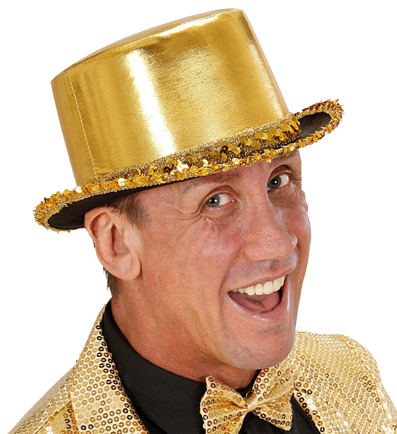 Zylinder "Showtime" mit Pailletten | Gold