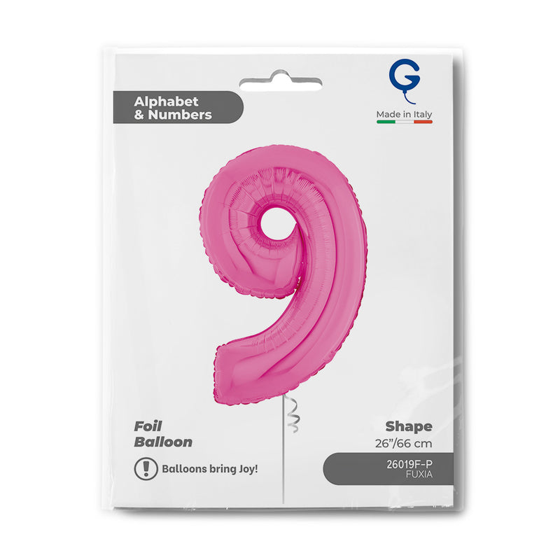 Riesenzahl Folienballon 26"/66cm | Pink #9