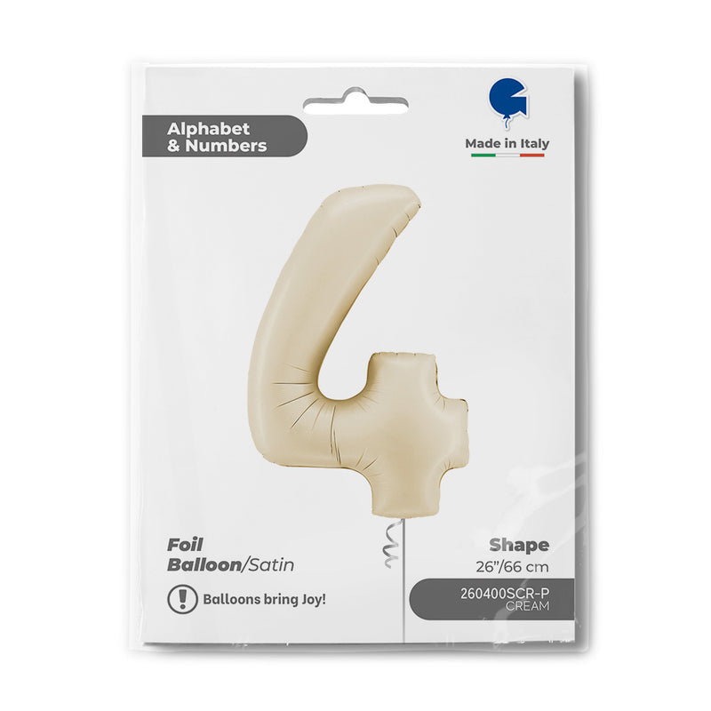 Riesenzahl Folienballon 26"/66cm | Satin Cream #4