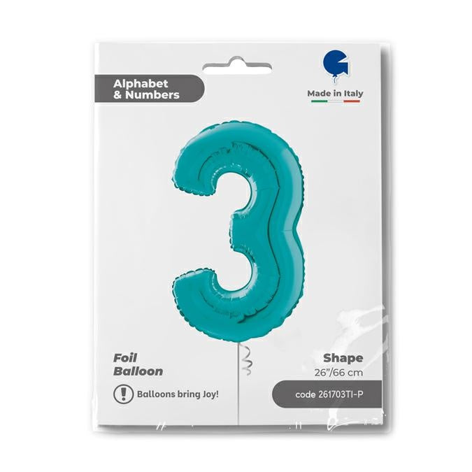 Riesenzahl Folienballon 26"/66cm | Tiffany #3