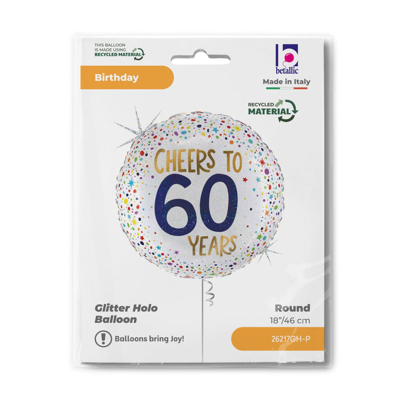 18"/Ø46cm Folienballon "Cheers to 60 Years"